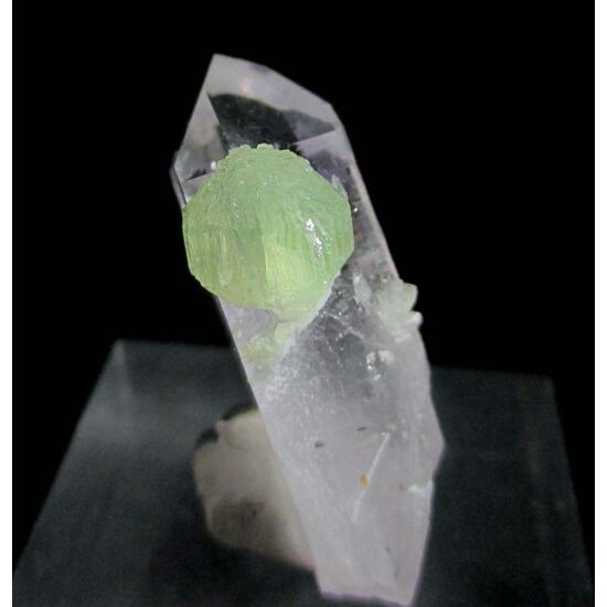 Prehnite On Amethyst With Hematite Inclusions