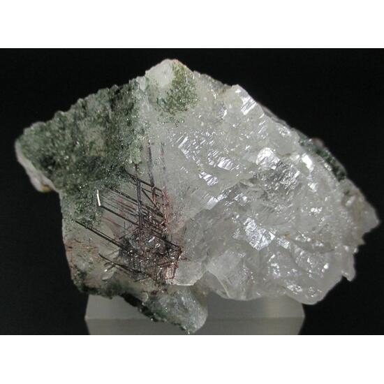 Rutile Var Sagenite & Chlorite On Quartz