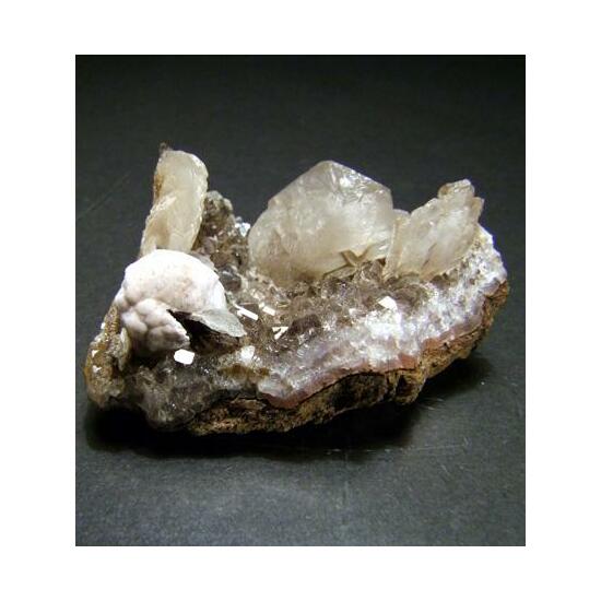 Fluorite & Calcite On Quartz