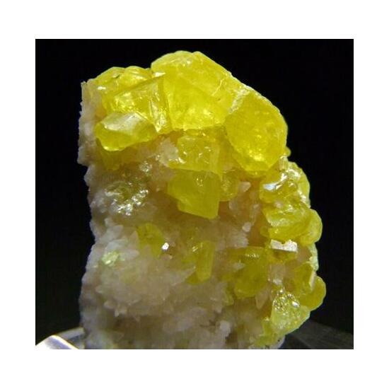 Native Sulphur On Calcite