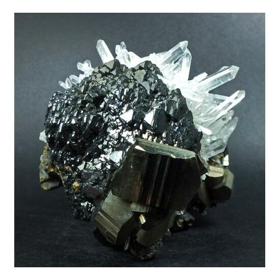 Quartz Var Japan Law On Pyrite & Sphalerite