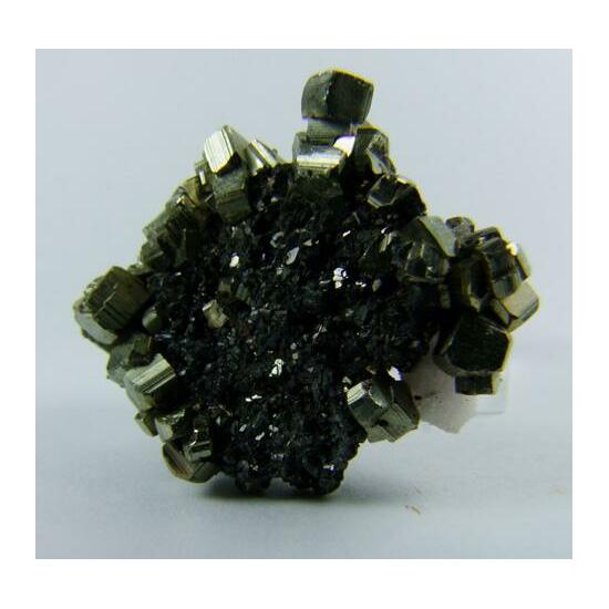 Pyrite & Sphalerite On Manganoan Calcite