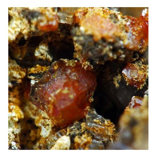 Wulfenite On Anglesite & Smithsonite