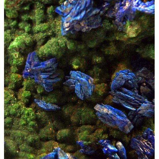 Azurite On Malachite