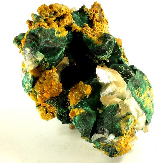 Pyromorphite & Cerussite On Malachite