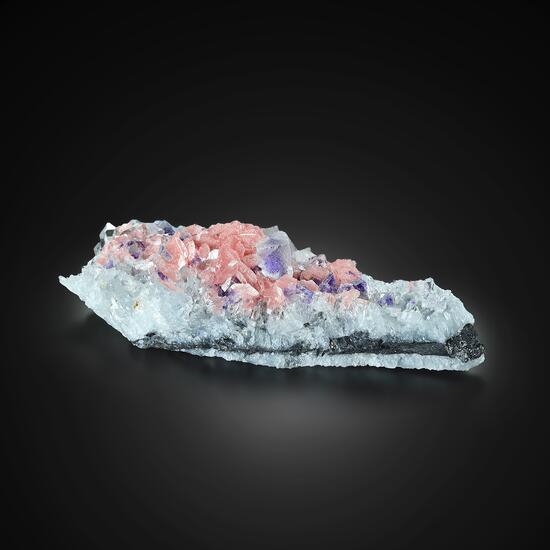 Rhodochrosite With Fluorite & Quartz