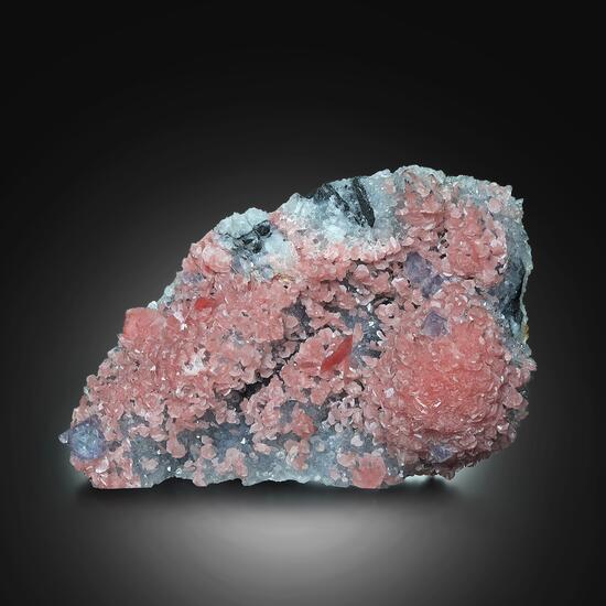 Rhodochrosite With Fluorite & Quartz