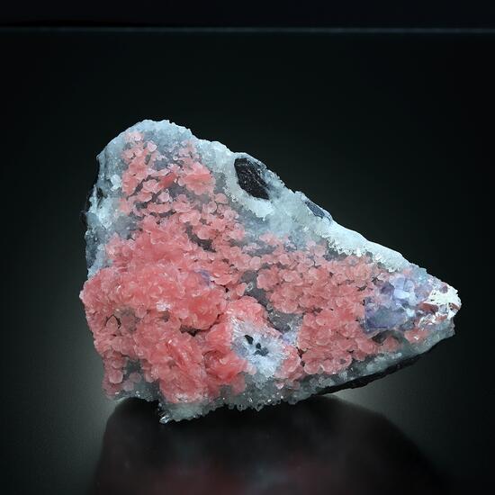 Rhodochrosite With Fluorite & Quartz