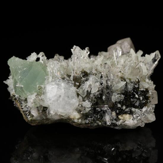 Prehnite & Analcime With Calcite & Quartz