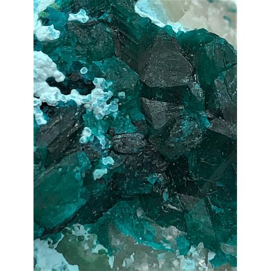 Dioptase With Chrysocolla & Calcite