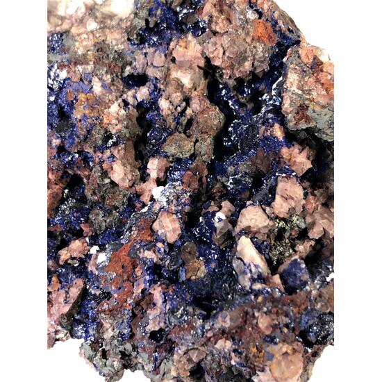 Azurite & Gearksutite On Fluorite & Goethite