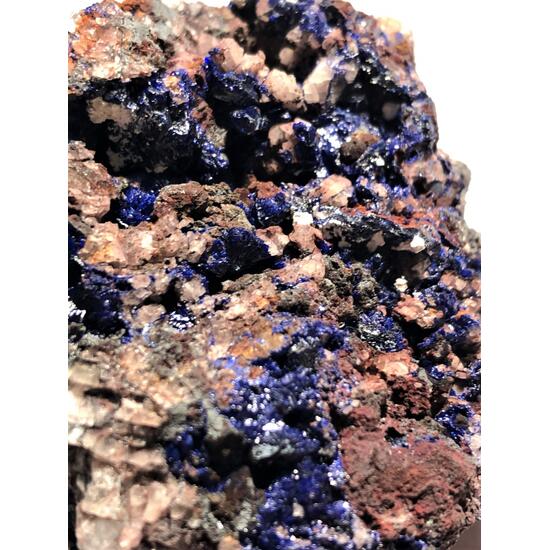 Azurite & Gearksutite On Fluorite & Goethite