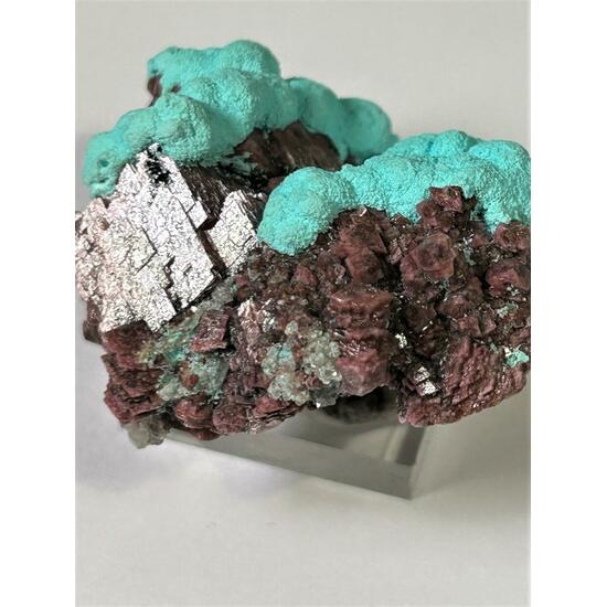 Cobaltoan Calcite With Chrysocolla & Heterogenite