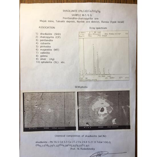 Shadlunite Pentlandite & Cubanite