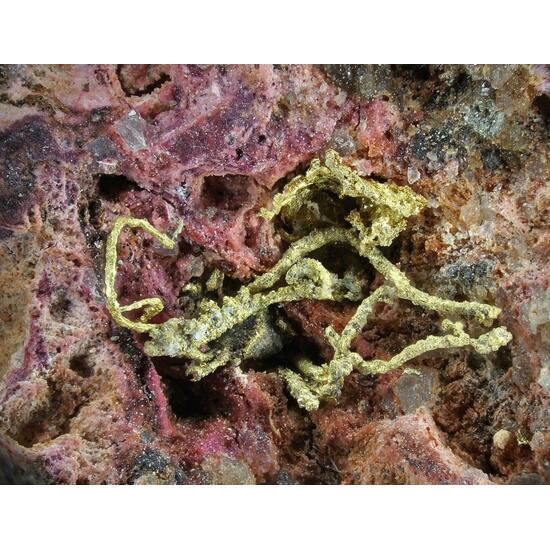 Native Gold & Erythrite