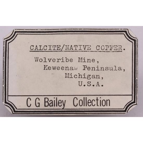 Native Copper In Calcite
