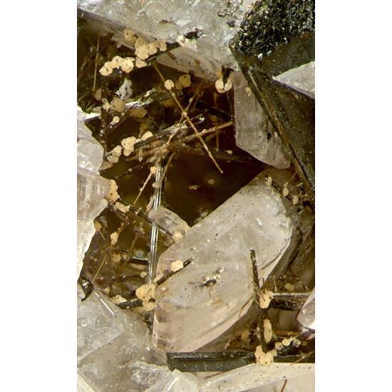 Epididymite With Pyrochlore Group & Lorenzenite On Aegirine With Rhabdophane-(Ce) Albite & Pyrobitumen