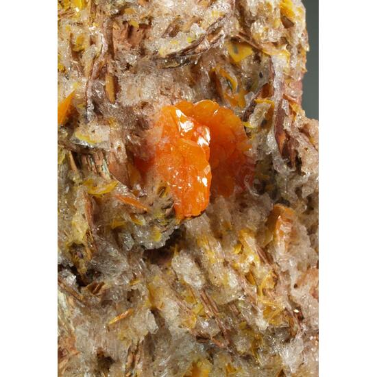 Wulfenite With Baryte Galena & Gypsum