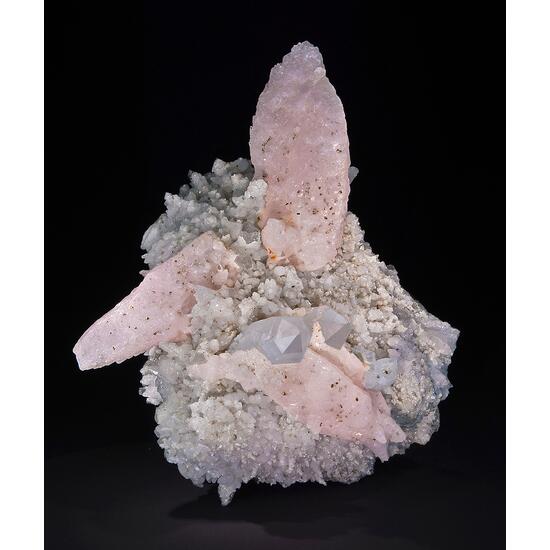 Manganoan Calcite On Quartz