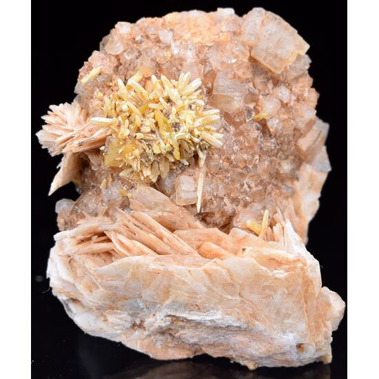 Wulfenite & Mimetite On Fluorite & Baryte