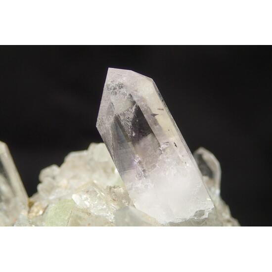 Amethyst On Calcite With Prehnite