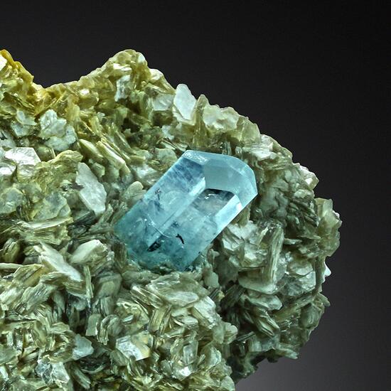 Aquamarine On Muscovite With Fluorite & Quartz