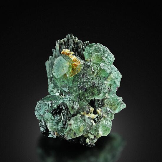 Fluorite On Tourmaline Var Schorl