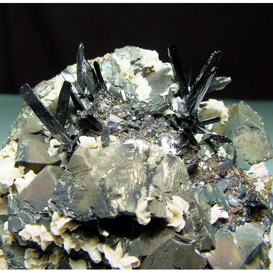 Ferberite With Calcite & Chalcopyrite