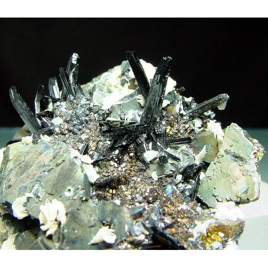 Ferberite With Calcite & Chalcopyrite