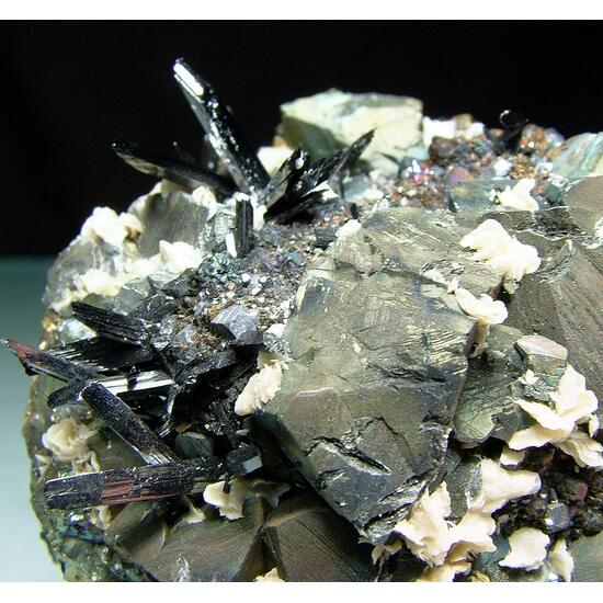 Ferberite With Calcite & Chalcopyrite