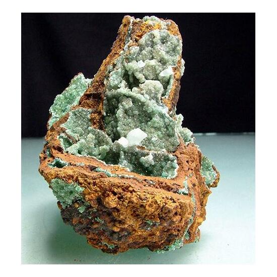 Cuprian Smithsonite & Calcite