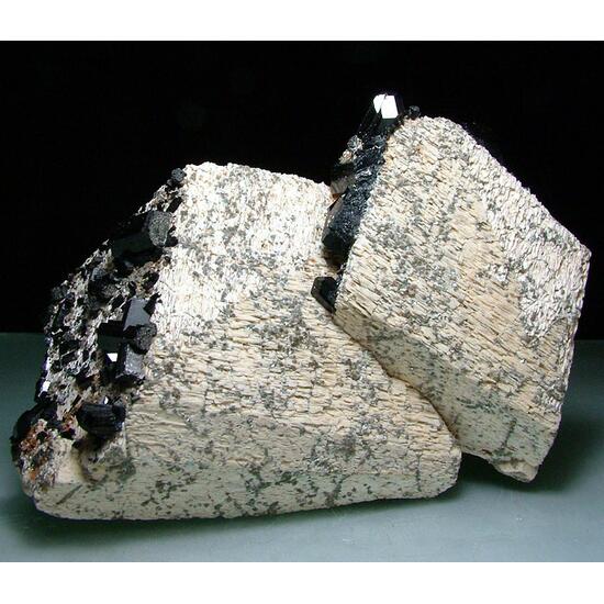 Schorl On Orthoclase With Mica