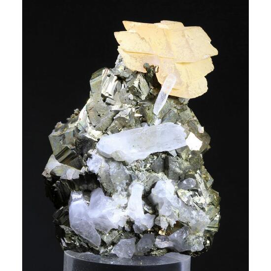 Pyrite With Manganoan Calcite