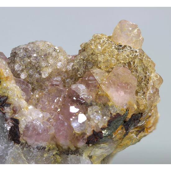 Cobaltoan Calcite With Limonite Psm Pyrite