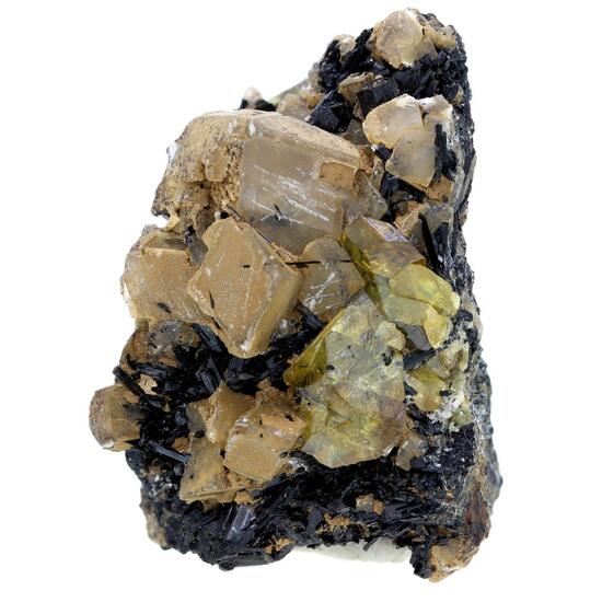 Titanite With Actinolite & Calcite