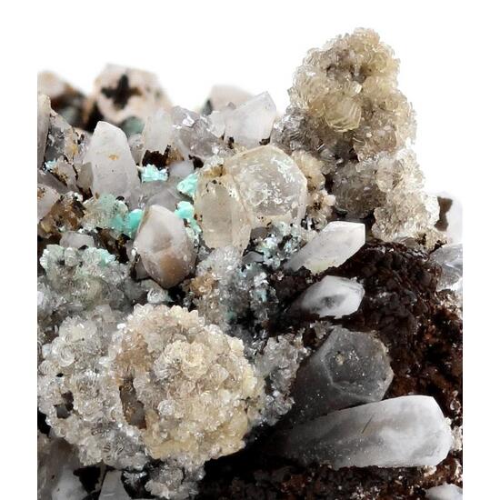 Quartz With Hemimorphite & Aurichalcite