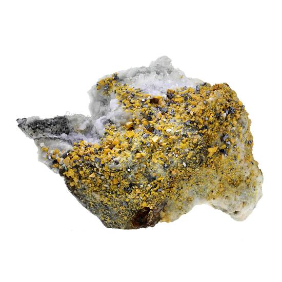 Wulfenite & Galena On Plumbian Calcite