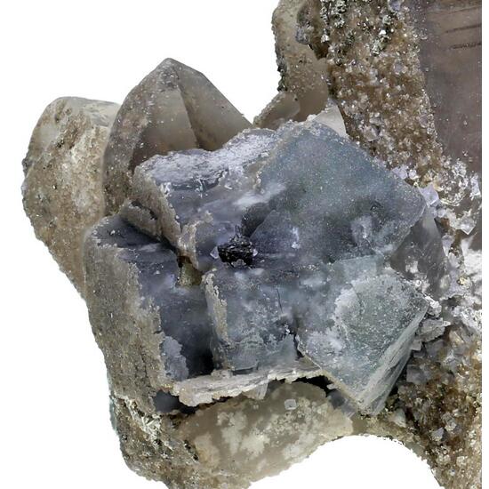 Quartz With Fluorite & Pyrite