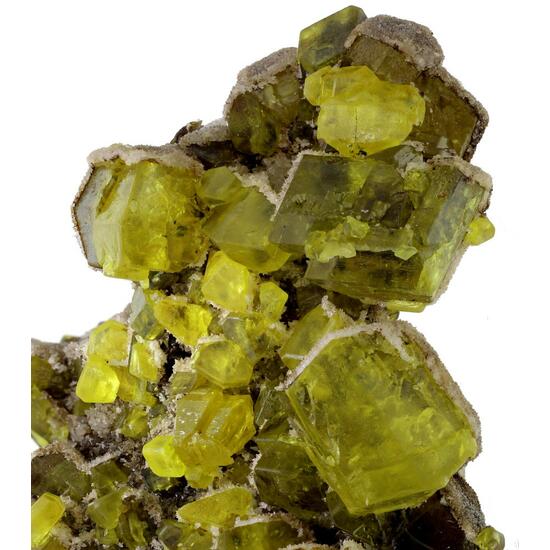 Native Sulphur On Aragonite