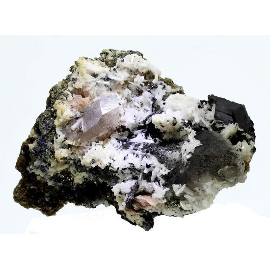 Bertrandite Pyrite & Rhodochrosite With Wolframite & Quartz