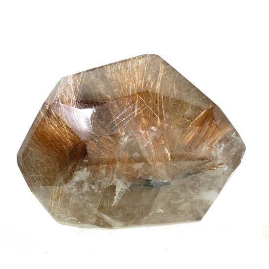 Quartz With Rutile Inclusions - Polished Freeform