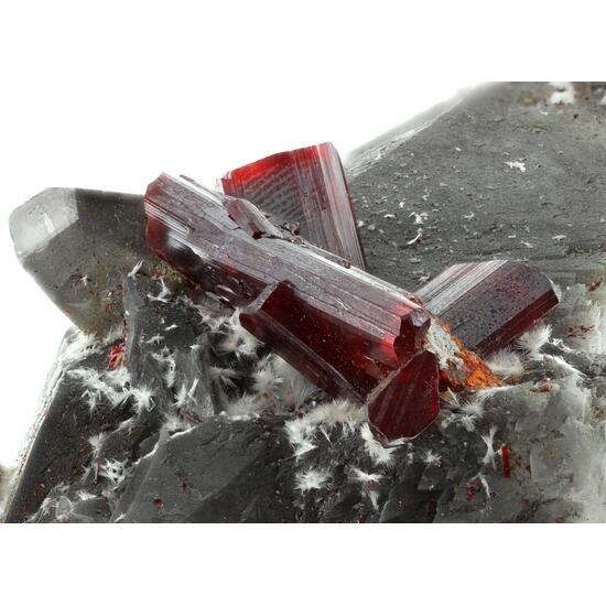 Realgar On Calcite With Picropharmacolite