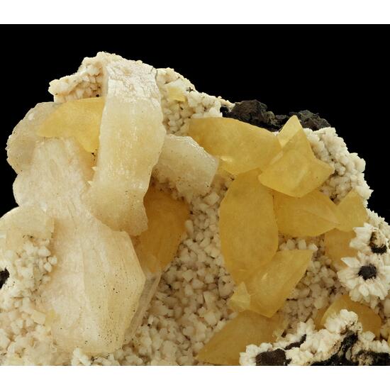 Calcite & Stilbite On Heulandite