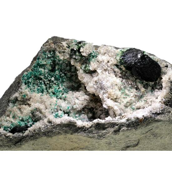 Libethenite Calcite & Pseudomalachite