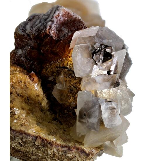 Calcite With Goethite Psm Pyrite