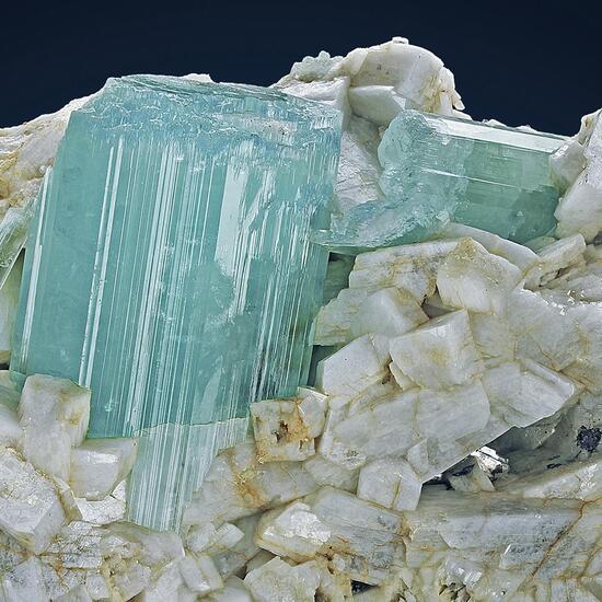 Aquamarine With Feldspar & Muscovite