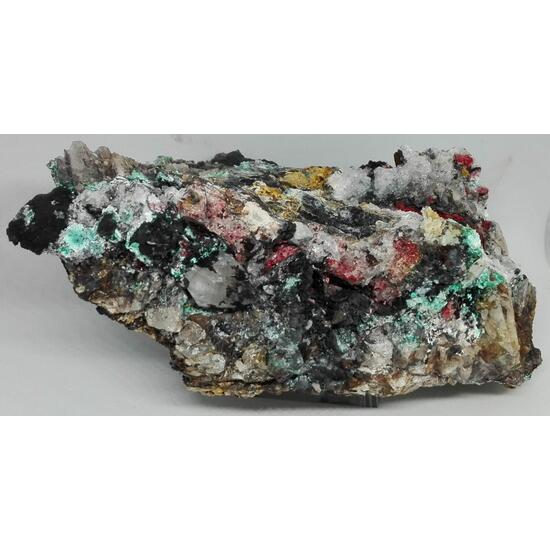 Quartz Gypsum Aurichalcite & Cinnabar